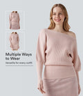 One Shoulder Long Sleeve Thumb Hole Casual Sweater
