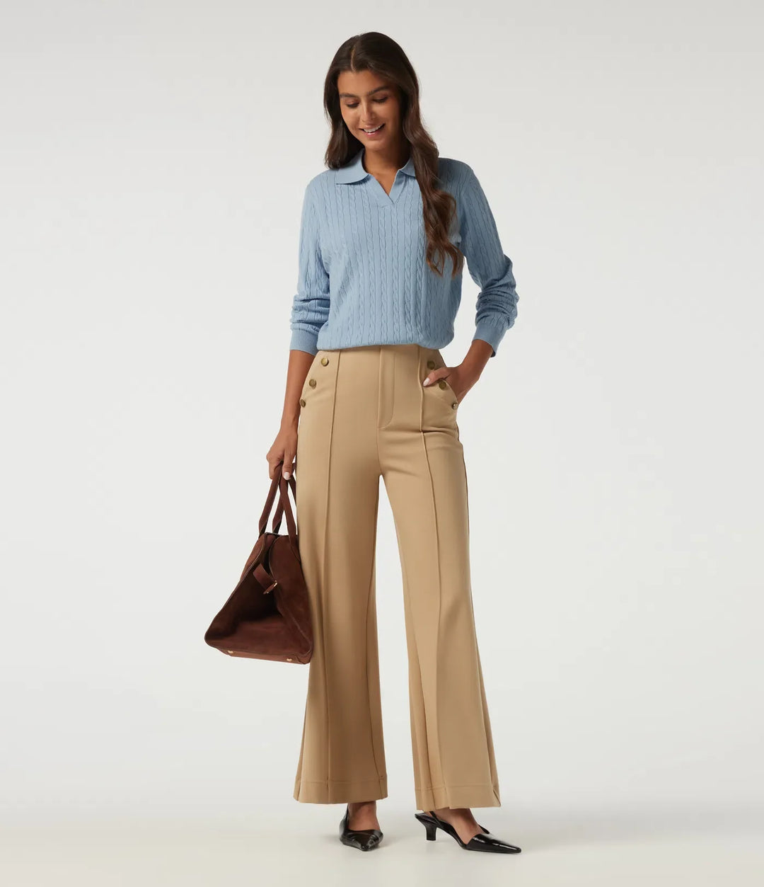 Polo Neck Long Sleeve Work Sweater