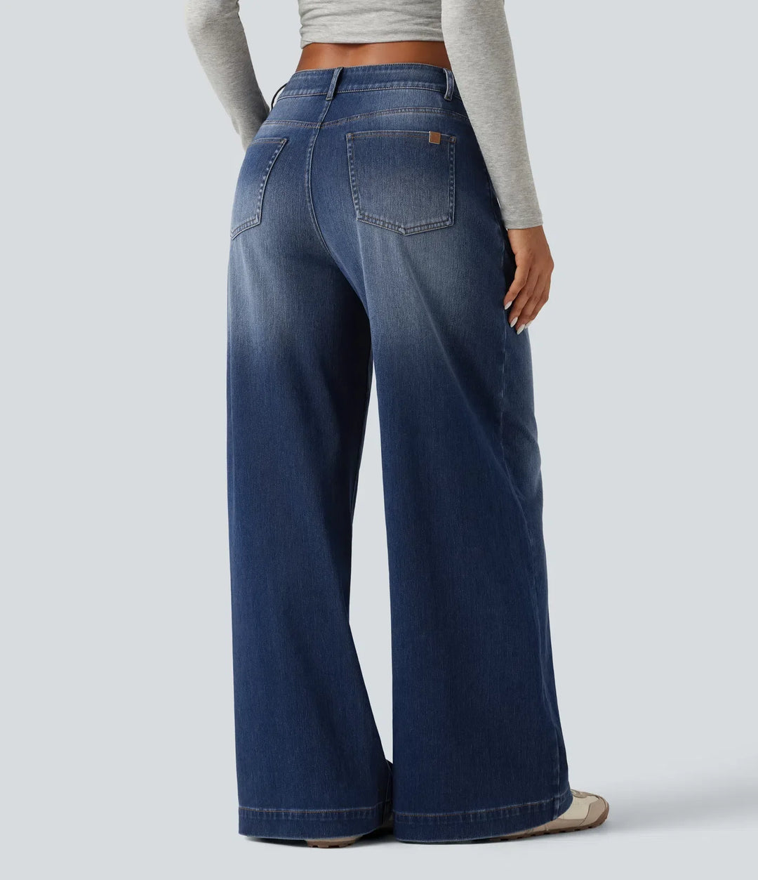 Halara Flex Mid Rise Baggy Casual Jeans with Pockets