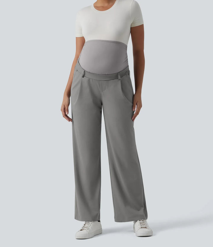 Halara Flex DayStretch Super High Waisted Straight Leg Work Maternity Pants with Pockets