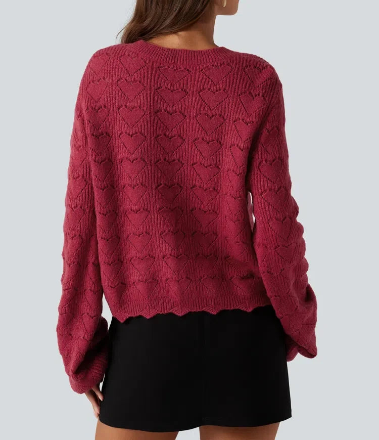 Round Neck Dropped Shoulder Long Sleeve Casual Sweater