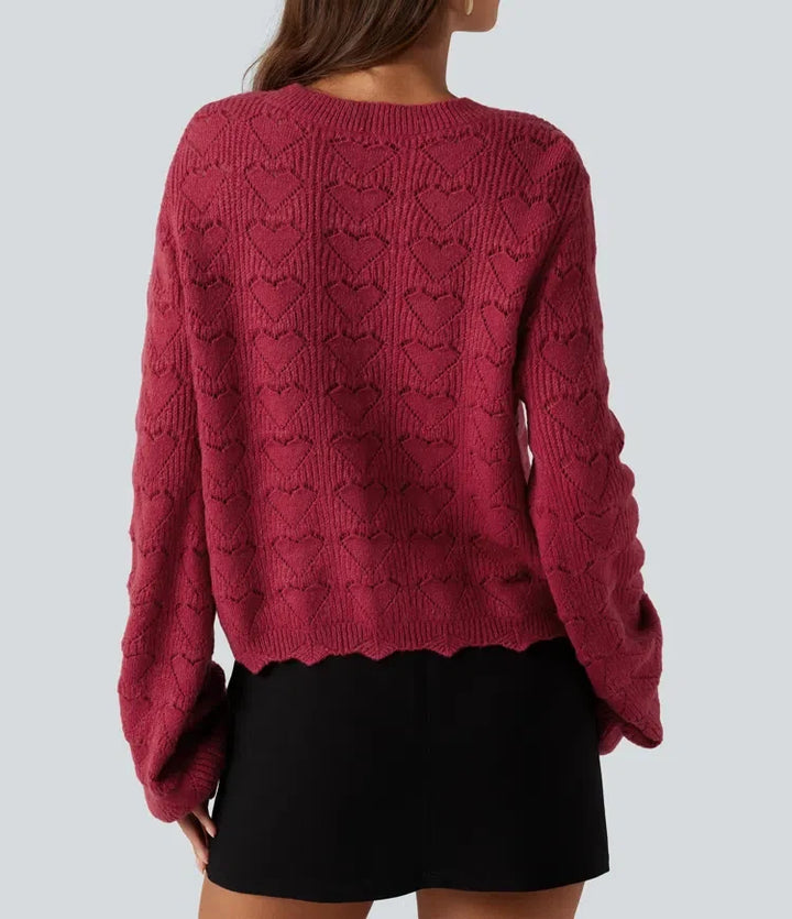 Round Neck Dropped Shoulder Long Sleeve Casual Sweater