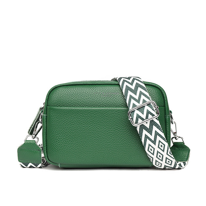 Savannah | Genuine Leather Camera Bag with Wide Patterned Strap