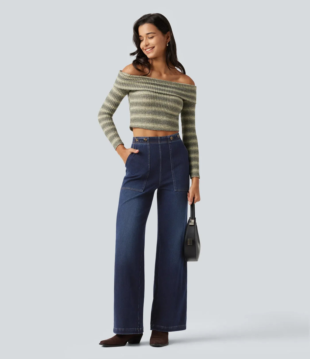 Halara Flex High Waisted Wide Leg Jeans with Pockets