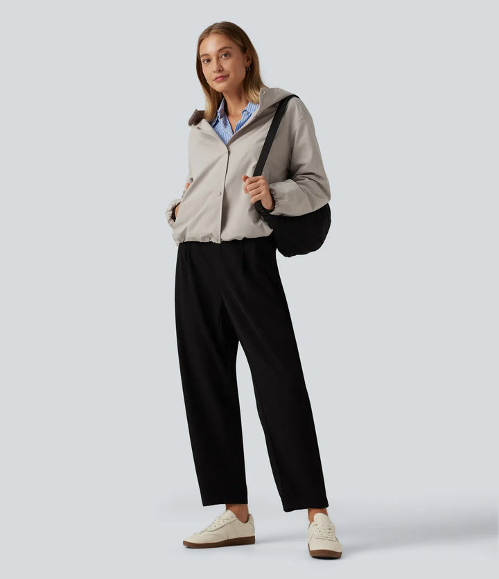 Hooded Long Sleeve Casual Jacket with Pockets
