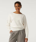 Boat Neck Long Sleeve Work Sweater
