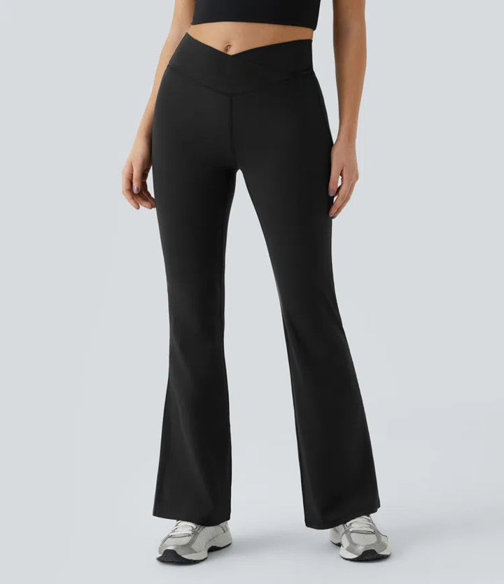 DayStretch High Waisted Crossover Flare Yoga Leggings