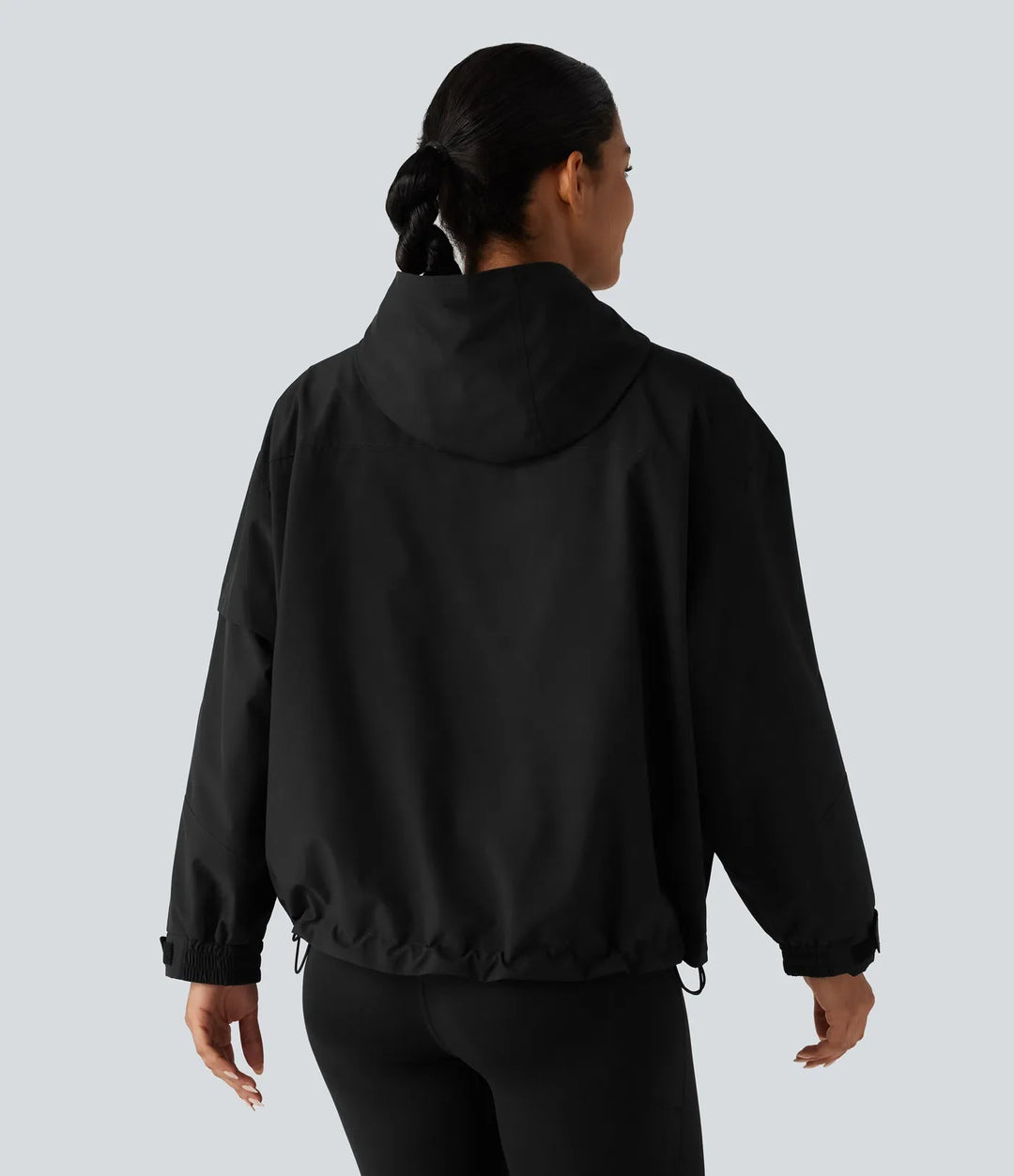 Hooded Drawstring Long Sleeve Casual Jacket with Pockets