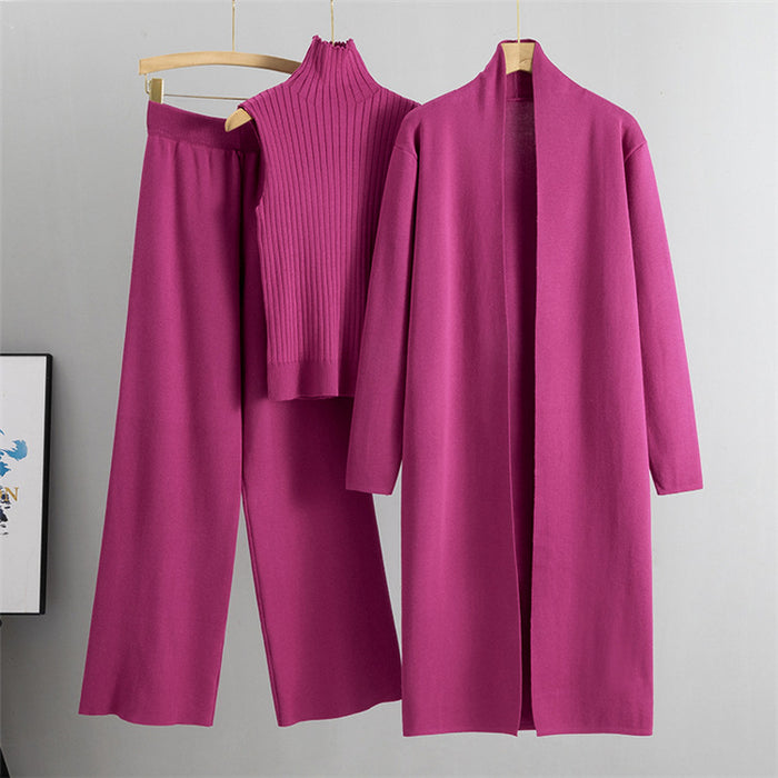 Savannah | Three-Piece Knit Set with Vest, Cardigan and Pants