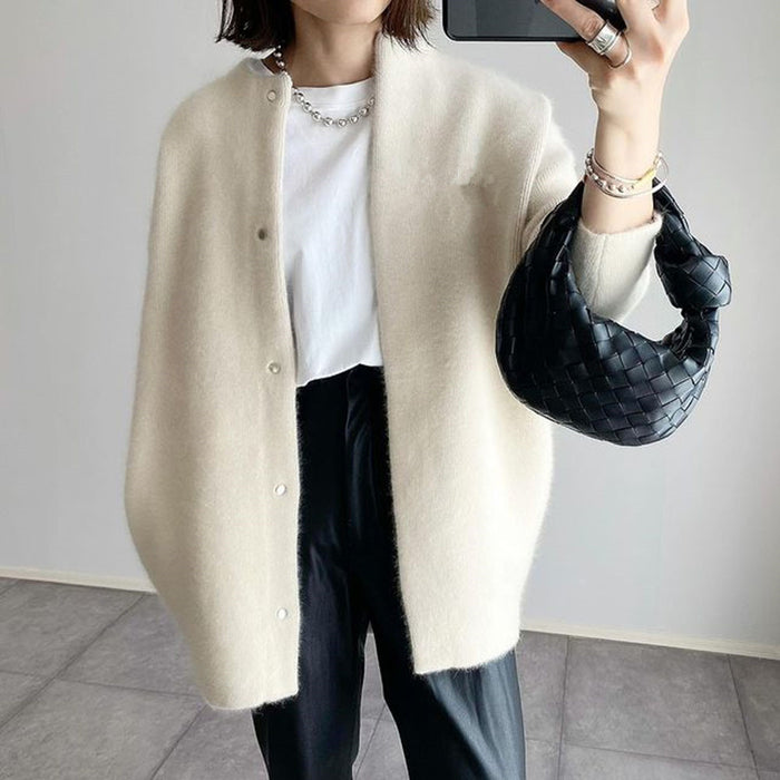 Brooke | Fuzzy Long Knit Cardigan Coat with Button Front