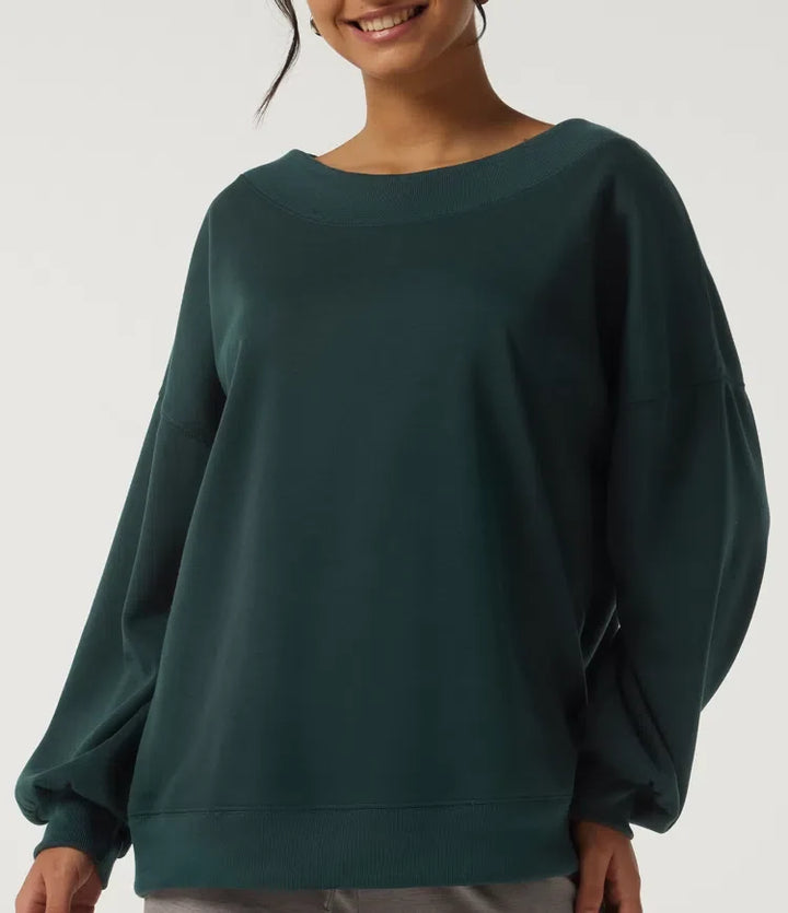 Round Neck Long Sleeve Fleece Casual Sweatshirt
