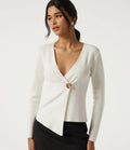 V Neck Long Sleeve Open Front Work Cardigan
