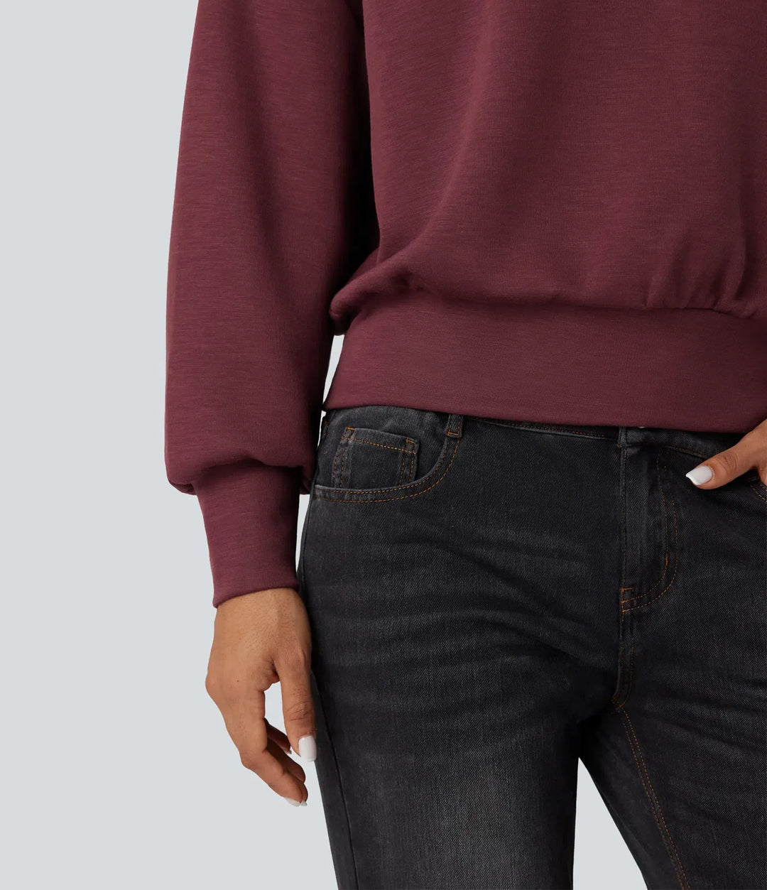 SpacerTek Funnel Neck Half Zip Oversized Casual Sweatshirt