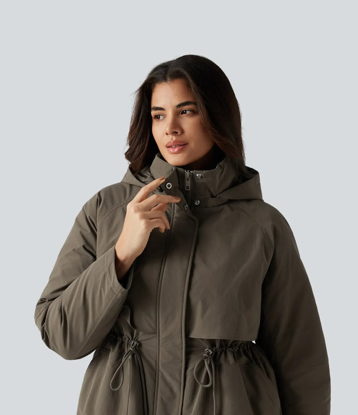 Hooded Long Sleeve Casual Padded Jacket with Pockets