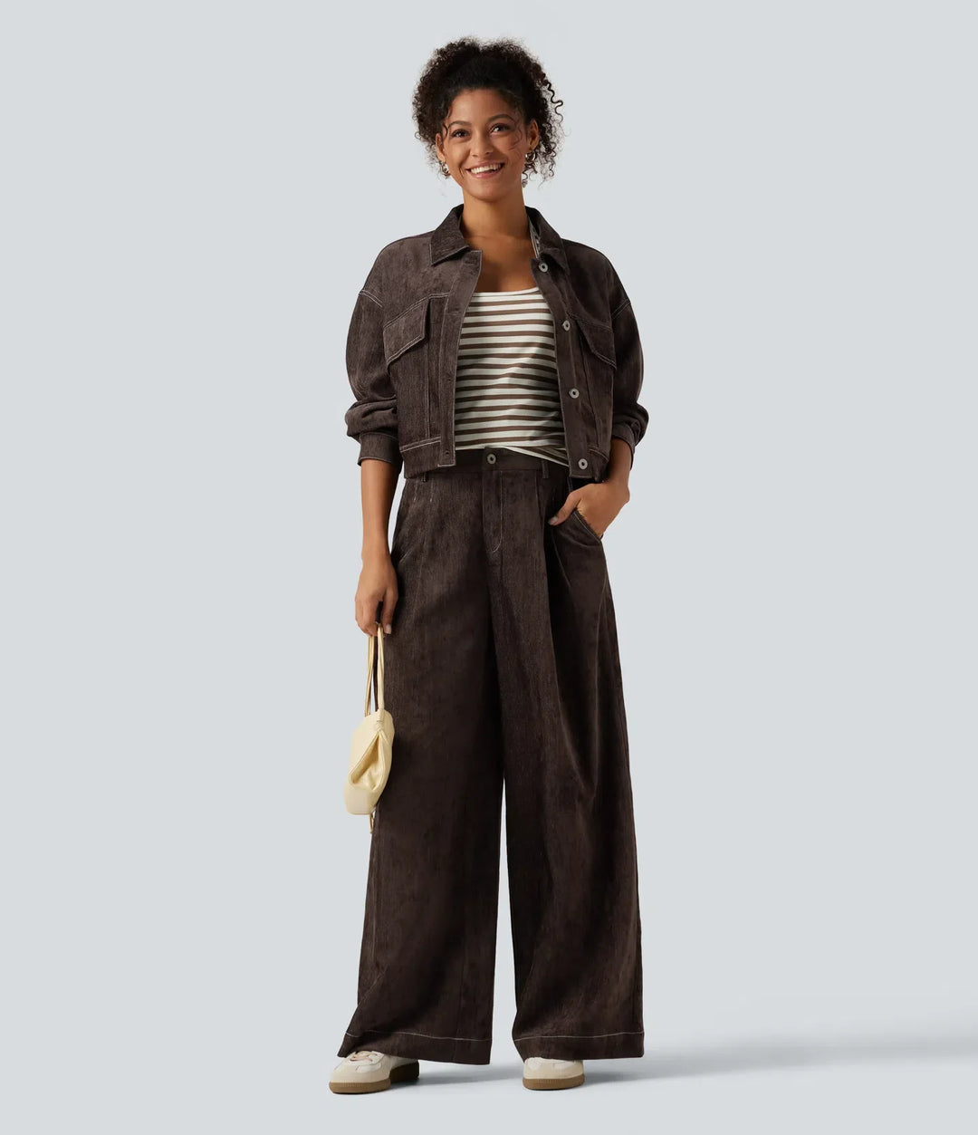 Long Sleeve Casual Shirt Jacket with Pockets