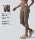 Halara UltraSculpt High Waisted Tummy Control Contrast Ribbed Yoga 7/8 Leggings with Pockets