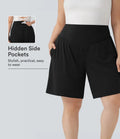 Plus Size SoftlyZero Airy High Waisted InstantCool Yoga Bermuda Shorts with Pockets