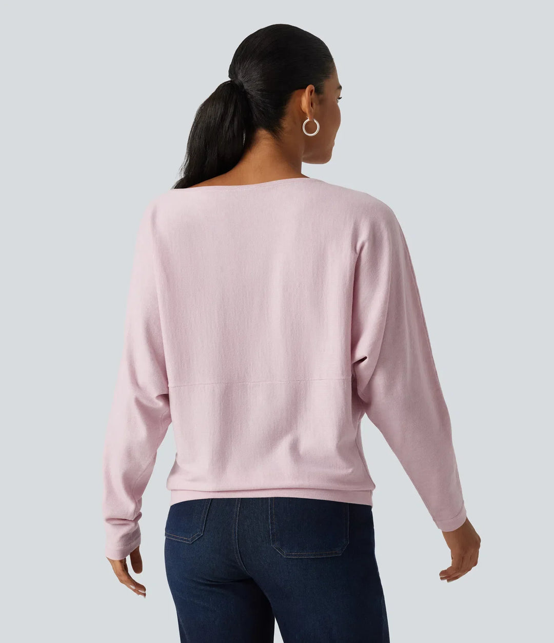 Boat Neck Long Sleeve Casual Sweater