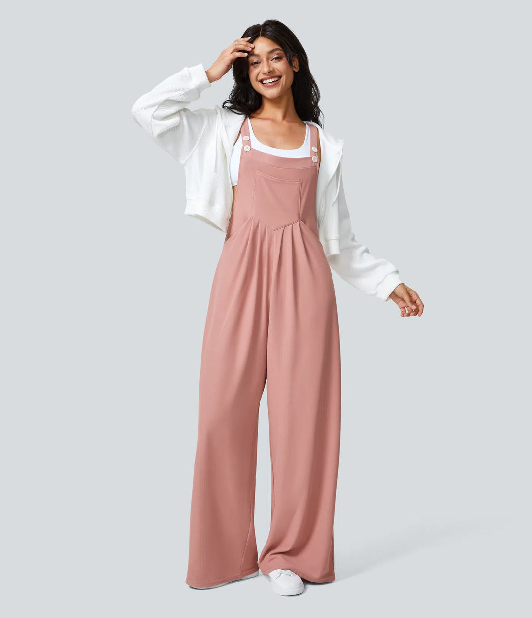Pockets Waffle Casual Overalls