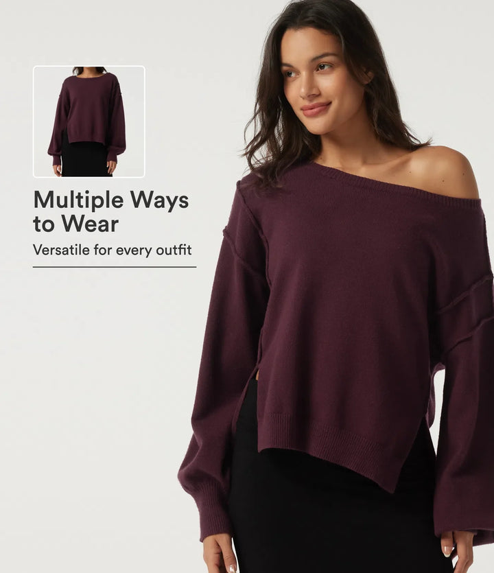 One Shoulder Long Sleeve Casual Sweater