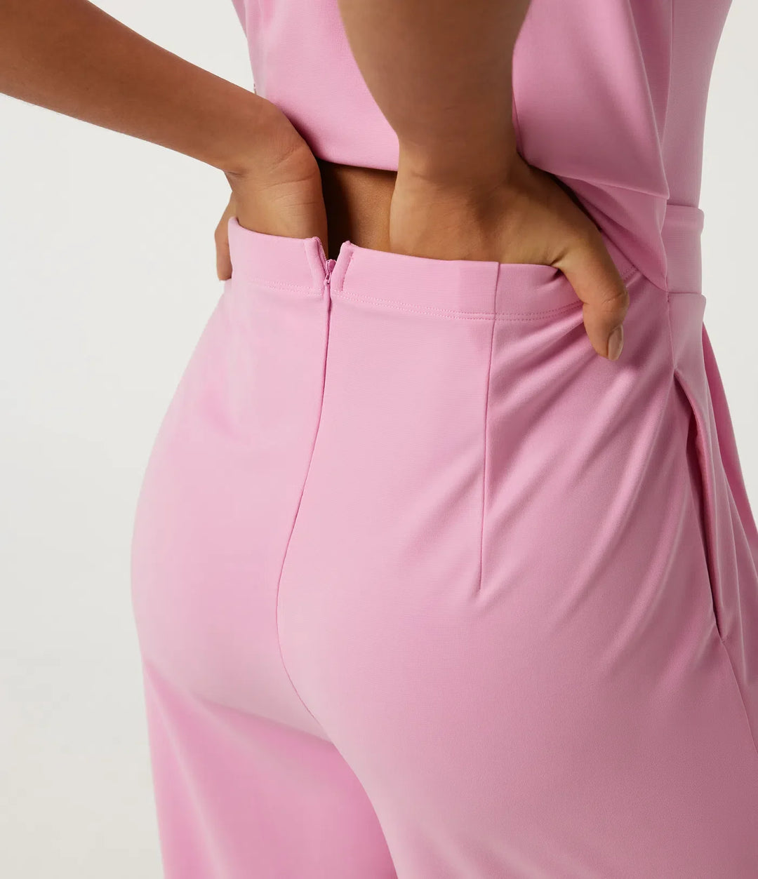 V Neck Sleeveless Wide Leg Work Jumpsuit with Pockets - Easy Peezy Edition