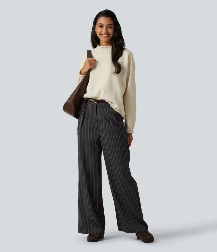 Mock Neck Long Sleeve Work Sweater