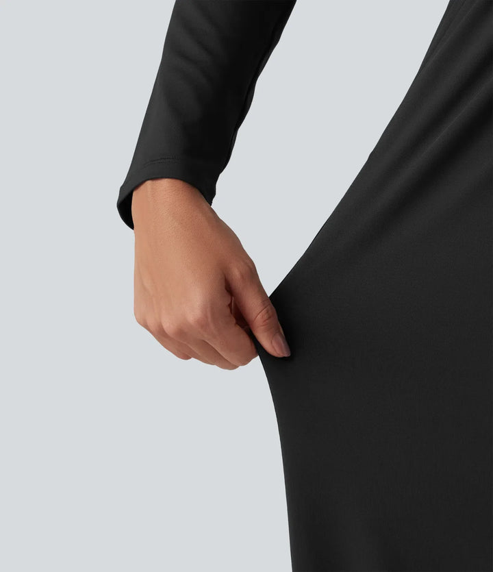 Stand Collar Long Sleeve Straight Leg Jumpsuit with Pockets-Easy Peezy Edition