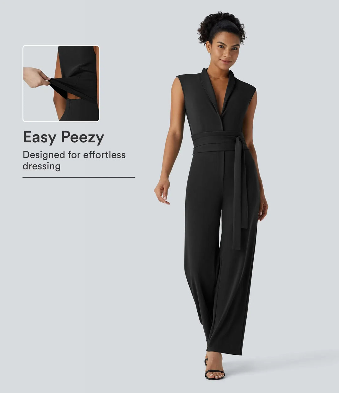 Sleeveless Belted Pocket Work Jumpsuit-Easy Peezy Edition