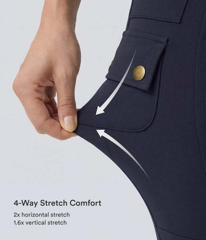 DayStretch High Waisted Zipper Pockets Solid Skinny Cargo Pants