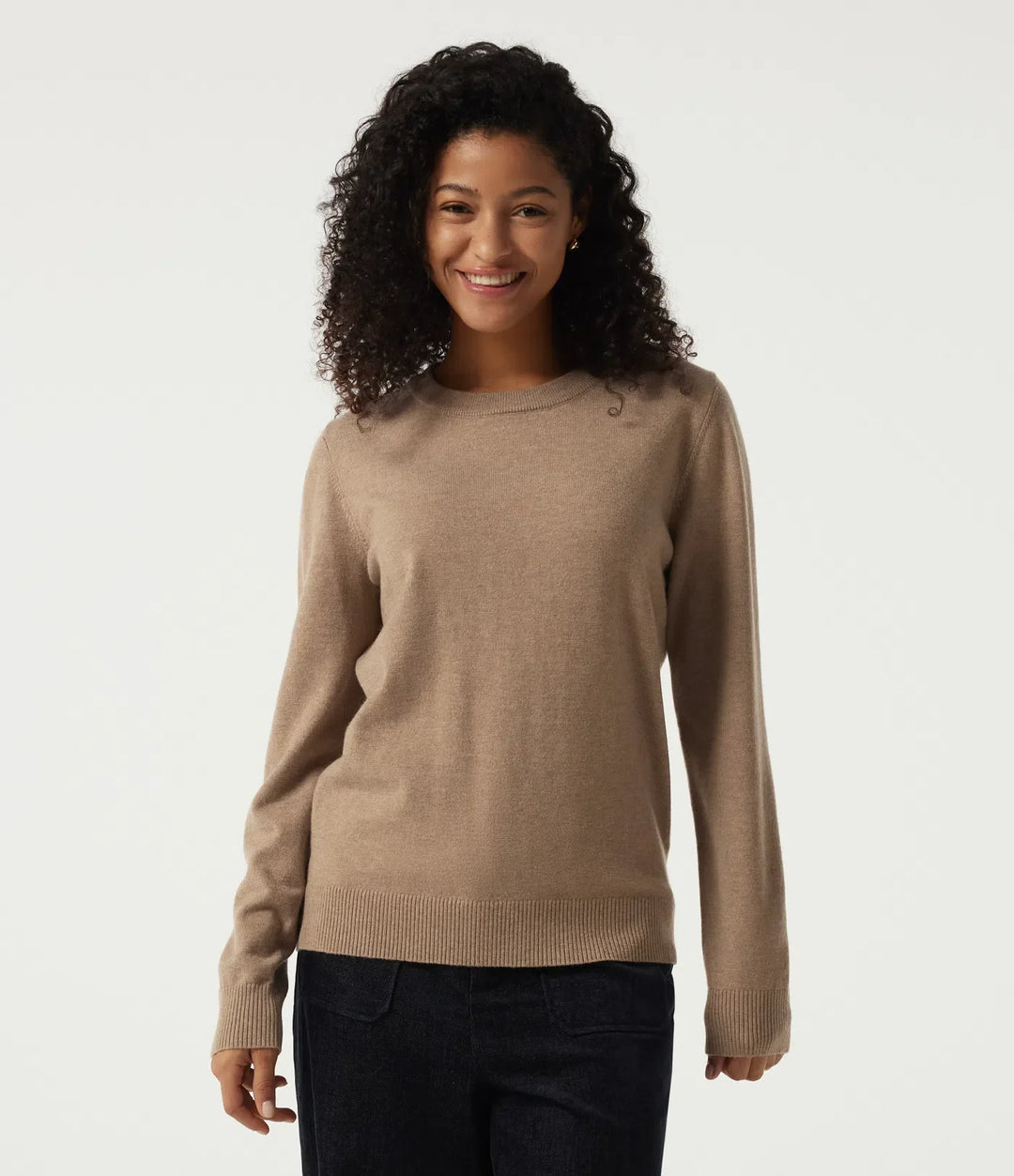 Round Neck Long Sleeve Work Sweater