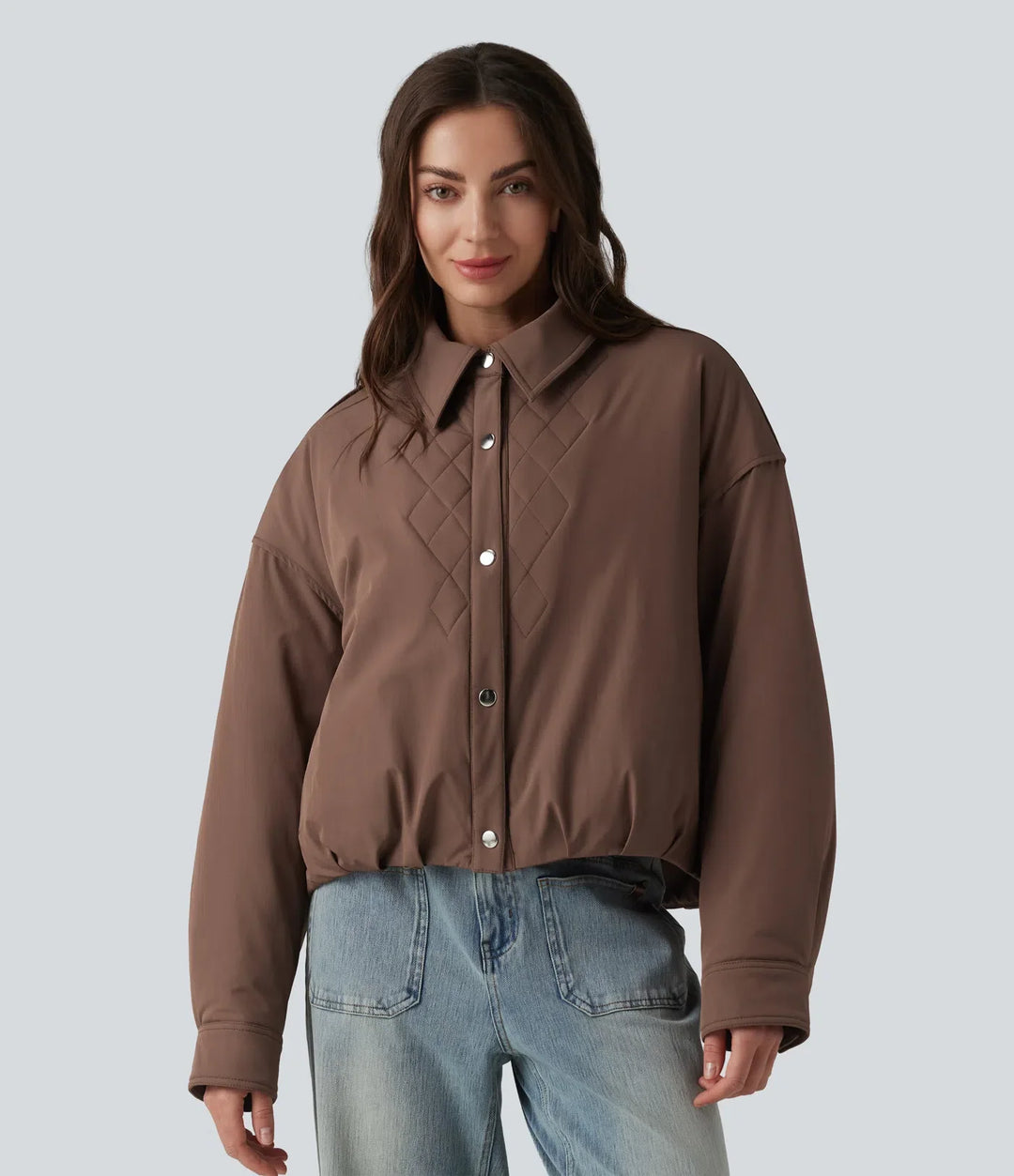 Long Sleeve Casual Padded Jacket with Pockets