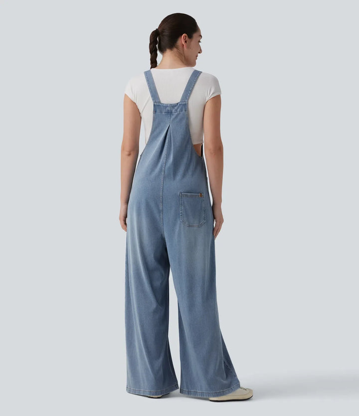 Halara Flex Adjustable Straps Draped Lyocell Casual Baggy Overalls with Pockets