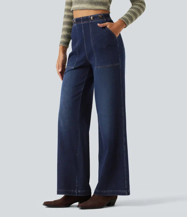 Halara Flex High Waisted Wide Leg Jeans with Pockets