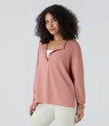 Front Thumb Hole Waffle Casual Sweatshirt