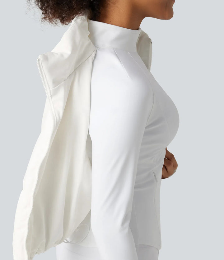 PuffFlex 3-in-1 Mock Neck Slim Causal Puffer Jacket with Pockets