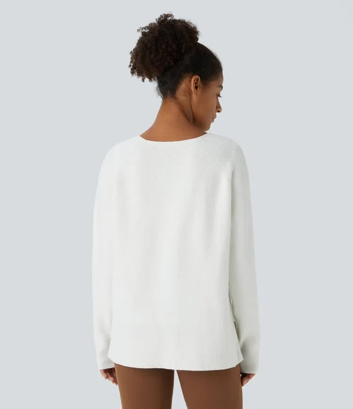 V Neck Long Sleeve Casual Sweater