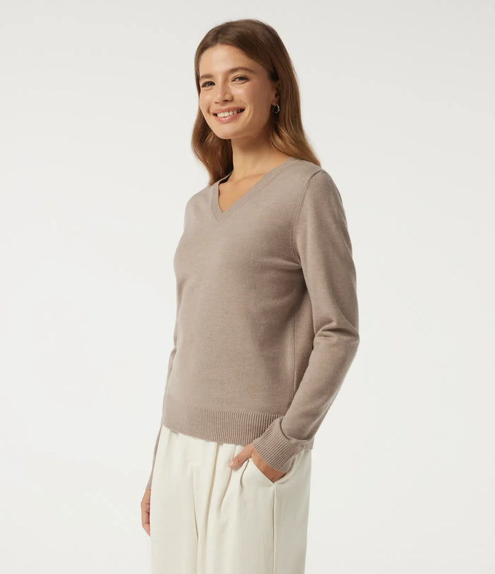 V Neck Long Sleeve Work Sweater