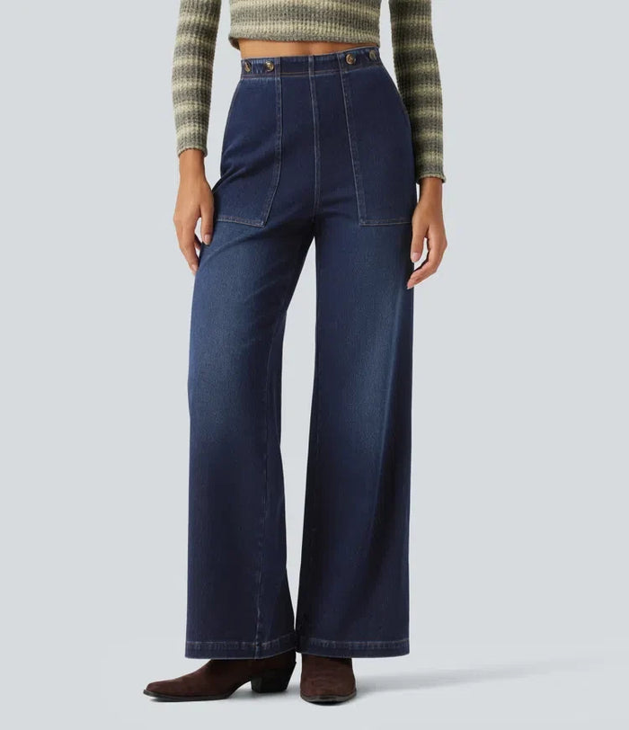 Halara Flex High Waisted Wide Leg Jeans with Pockets
