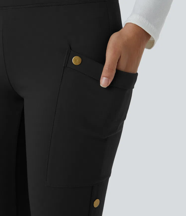 DayStretch High Waisted Decorative Pocket Skinny Ankle Length Casual Pants