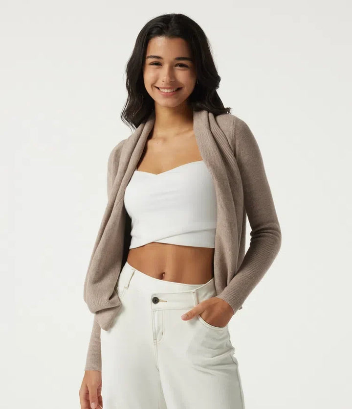 Cowl Neck Long Sleeve Stacked Casual Sweater