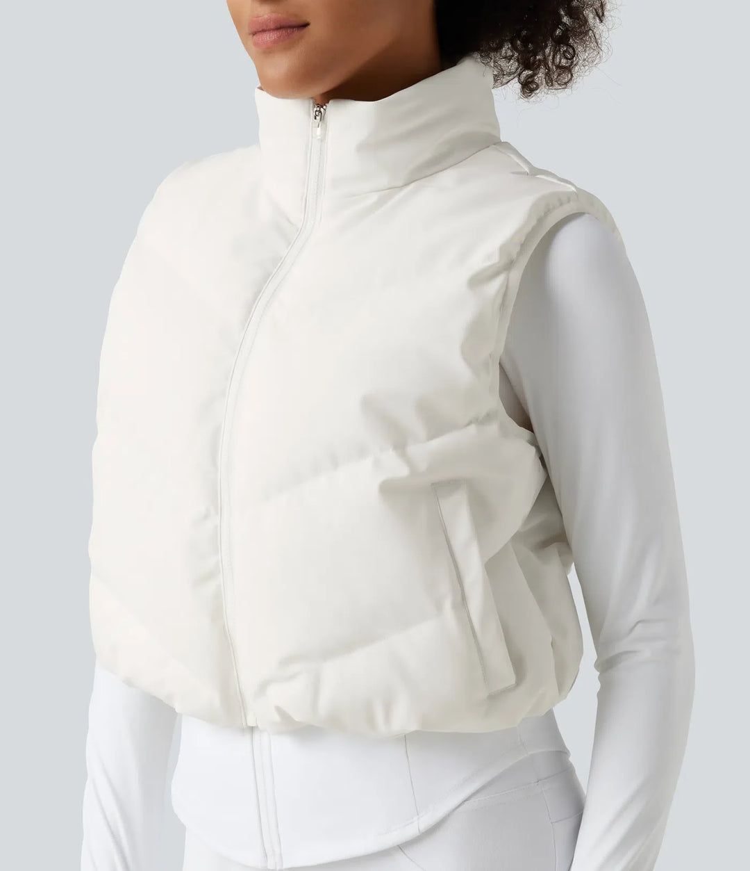 PuffFlex 3-in-1 Mock Neck Slim Causal Puffer Jacket with Pockets