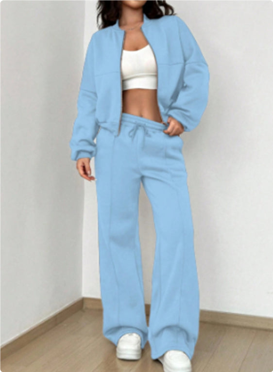 Brooke | Zip-Up Jacket and Wide-Leg Pants Set for Women