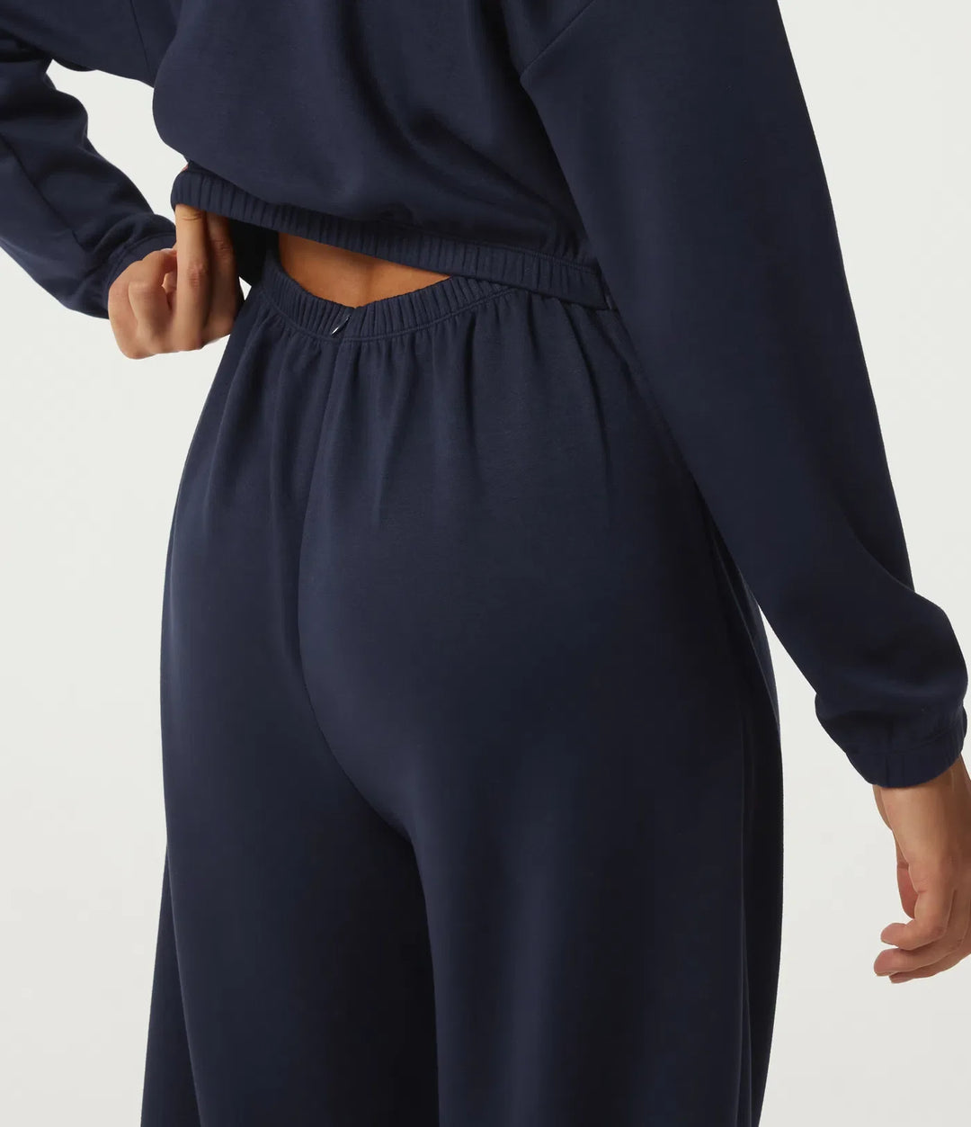 Hooded Dropped Long Sleeve Half Zip Tie Front Casual Jogger Jumpsuit with Pockets-Easy Peezy Edition