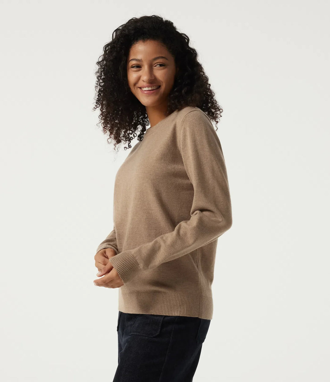 Round Neck Long Sleeve Work Sweater