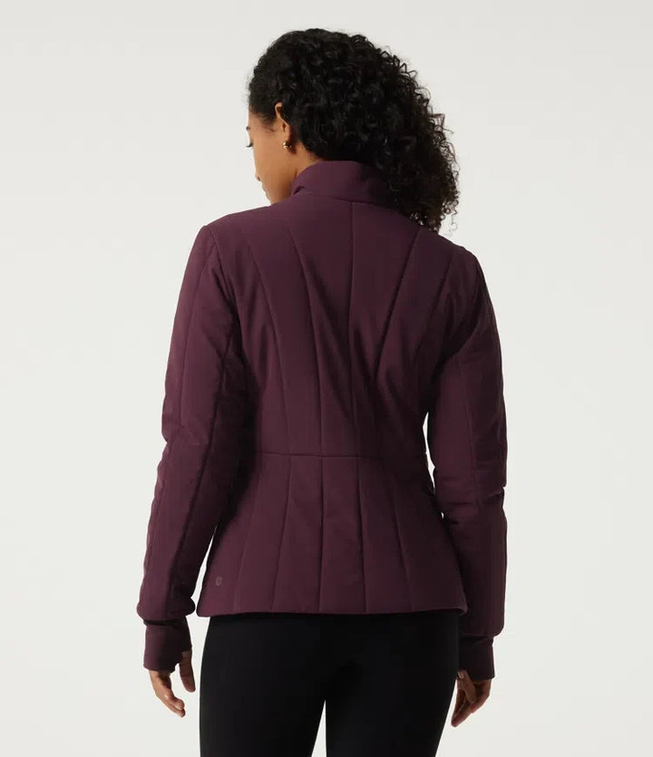 PuffFlex Wrinkle Recovery Mock Neck Slim Casual Padded Jacket with Pockets