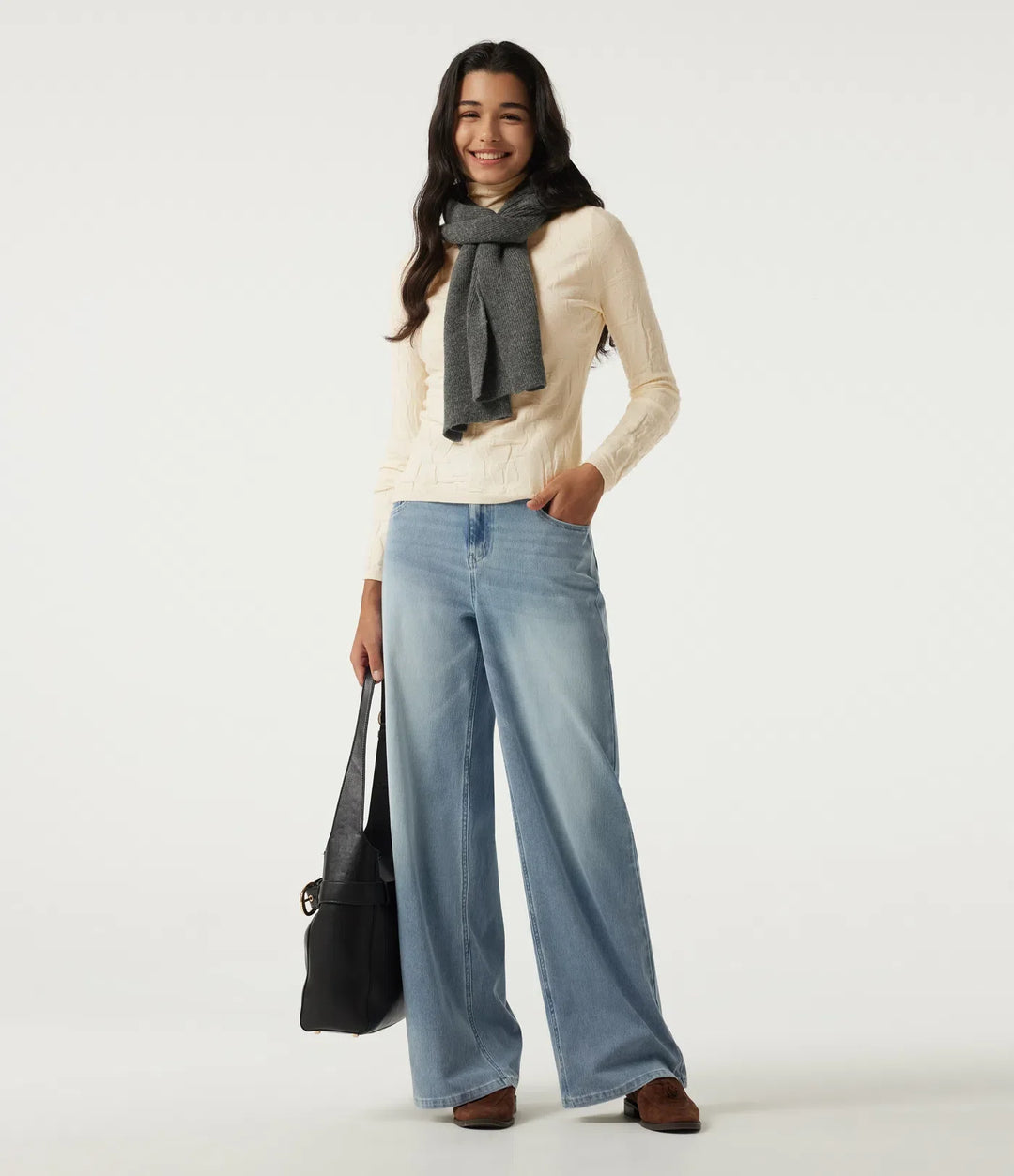 High Neck Long Sleeve Slim Work Sweater
