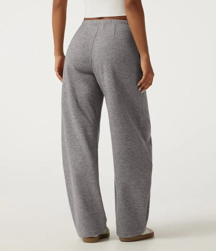 Mid Rise Drawstring Barrel Leg Casual Sweatpants with Pockets