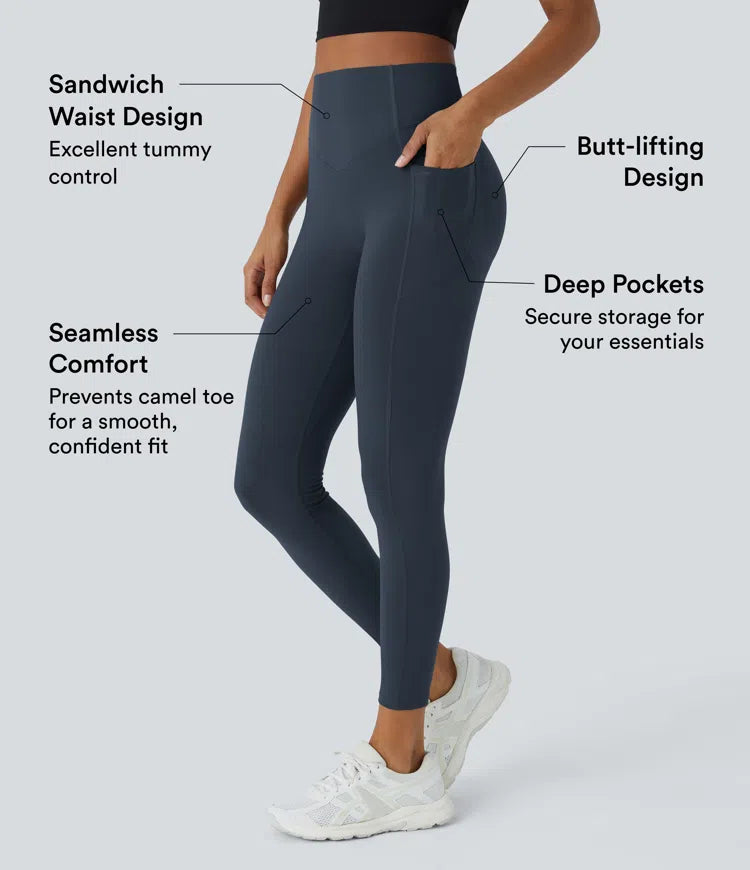 Halara UltraSculpt High Waisted Scrunch Butt Lifting Tummy Control Pocket Shaping Training Leggings