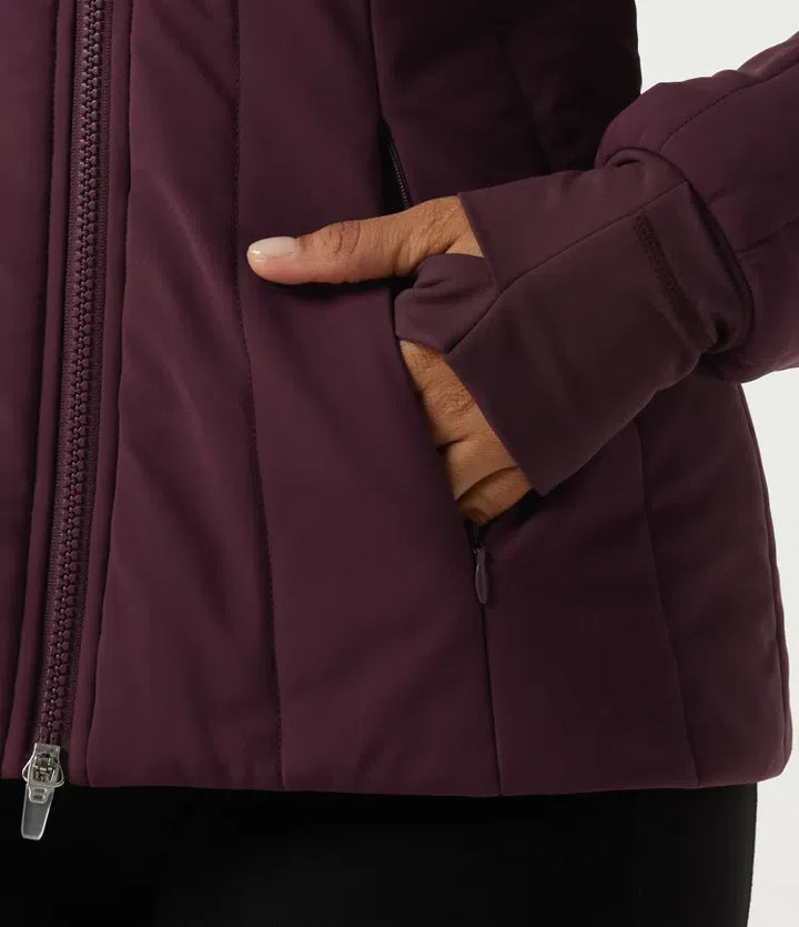 PuffFlex Wrinkle Recovery Mock Neck Slim Casual Padded Jacket with Pockets