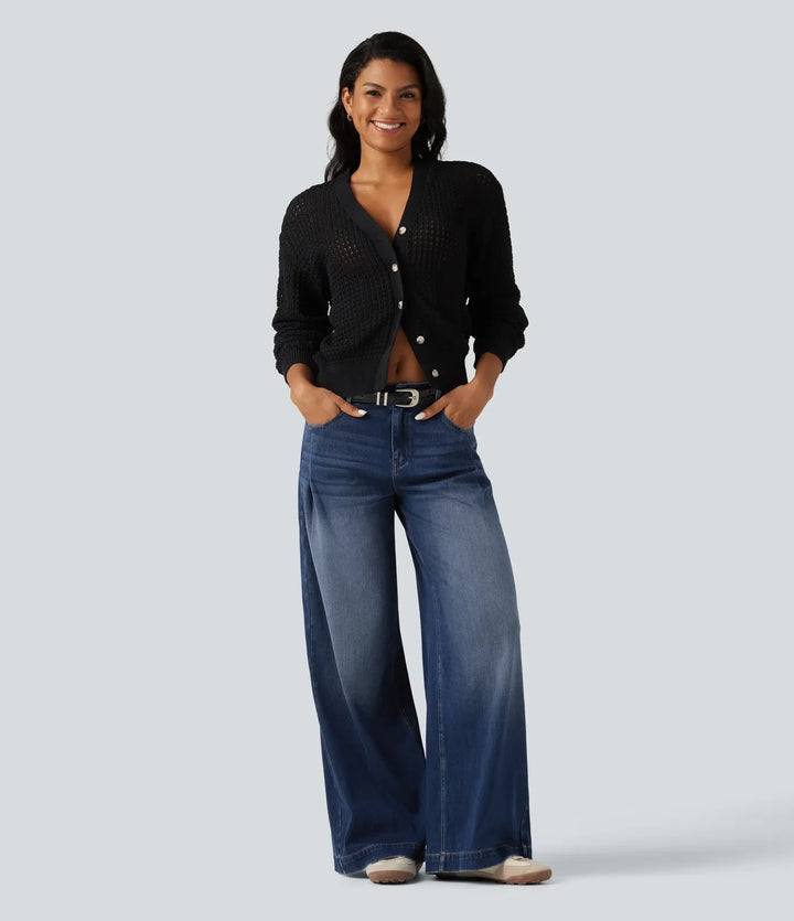 Halara Flex Mid Rise Baggy Casual Jeans with Pockets